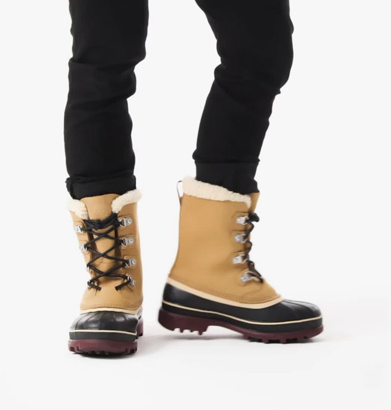 Mens Snow Boots Brown/Black - Sorel Caribou™ Stack - 764-SCVNUB